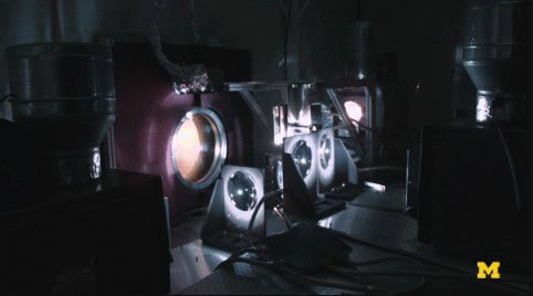 The solar probe cup in dark lab testing environment 