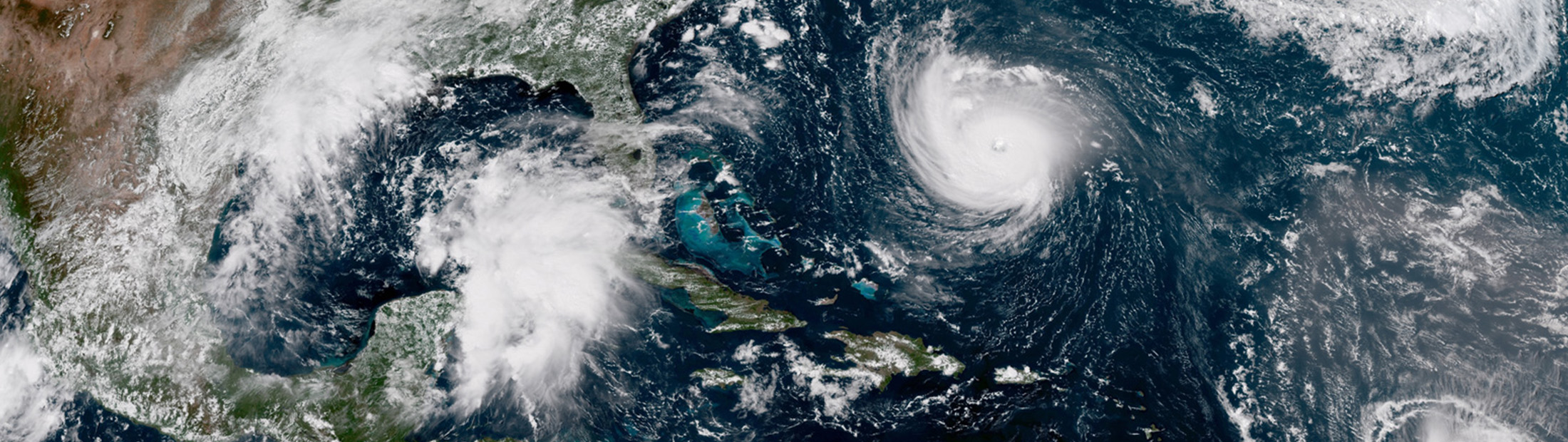 Satellite image of hurricane in the Atlantic