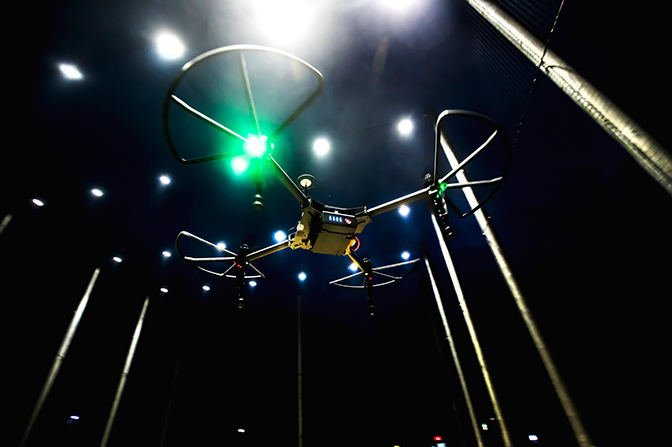 image of a drone of m-air at the advanced robotics testing facility