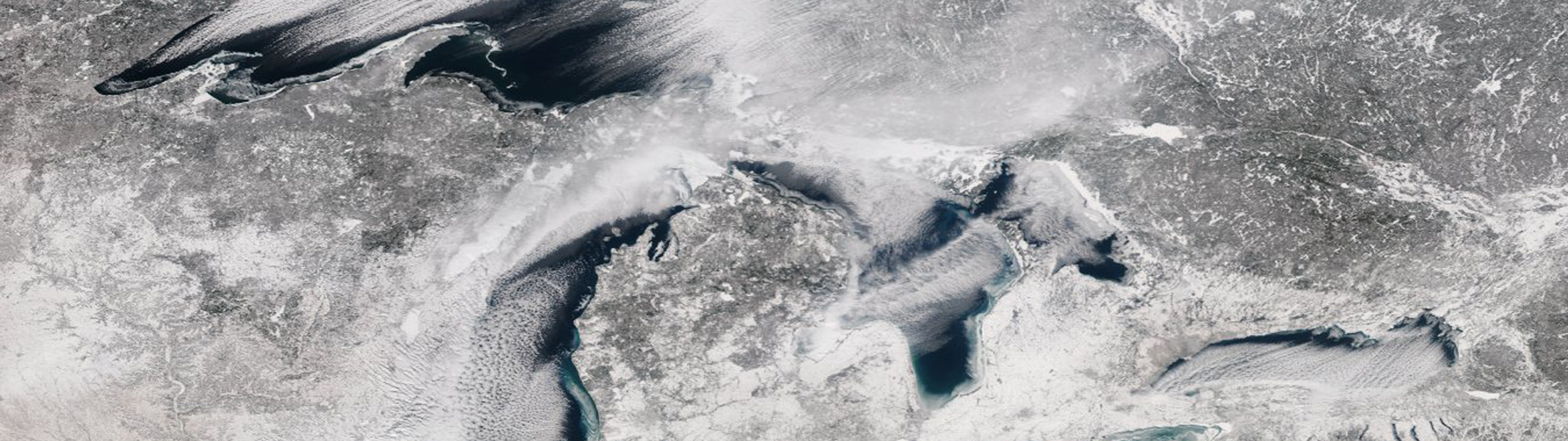 Satellite photo of the Great Lakes.