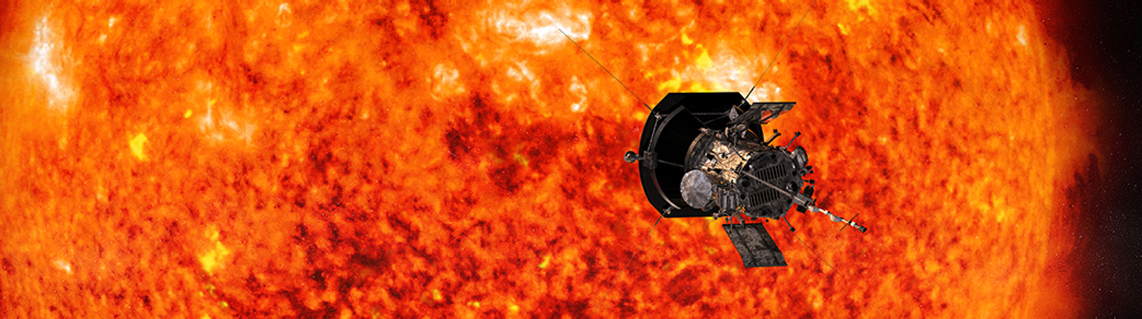 Rending of Parker Solar Probe in front of the Sun