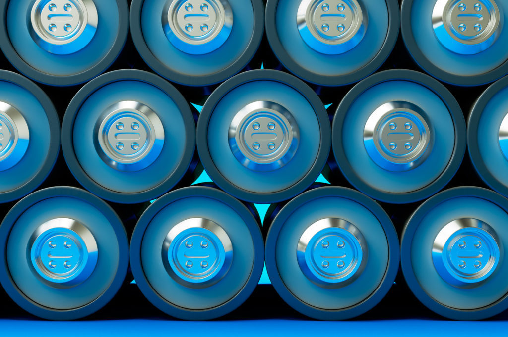 Picture of positive tops of batteries