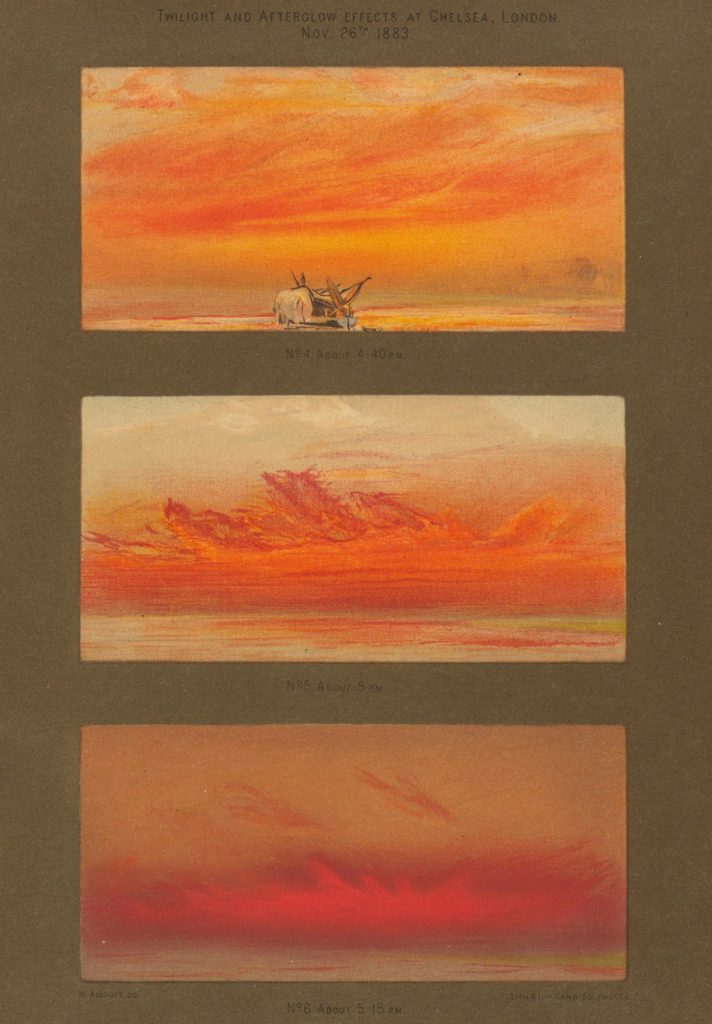 Artists rendition of red sunsets as a result of sulfur