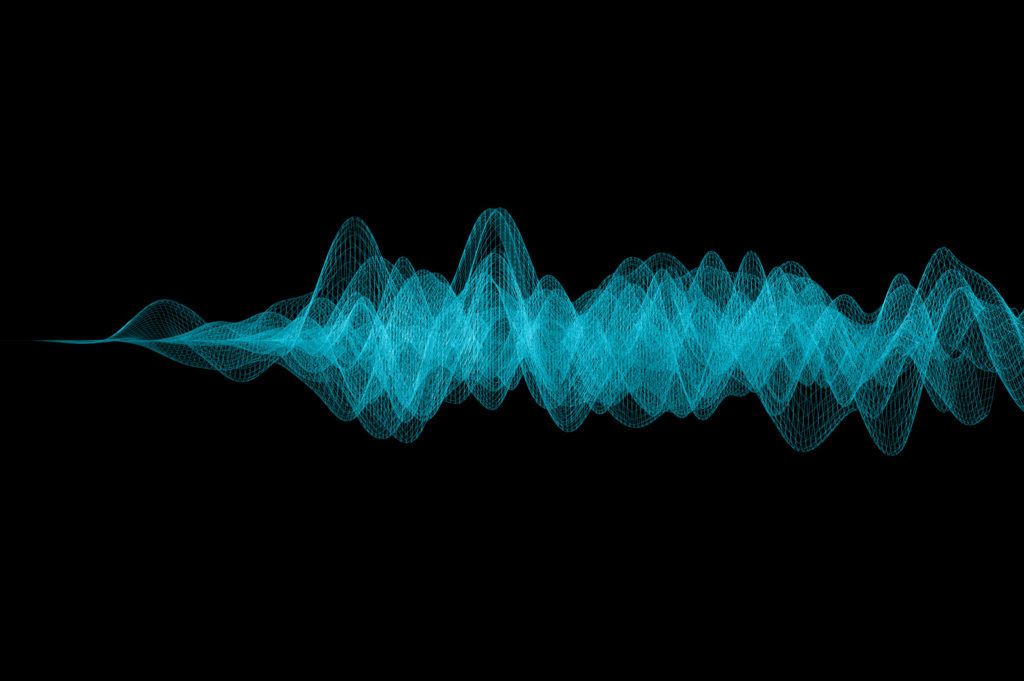 an illustration of sound wave on black background