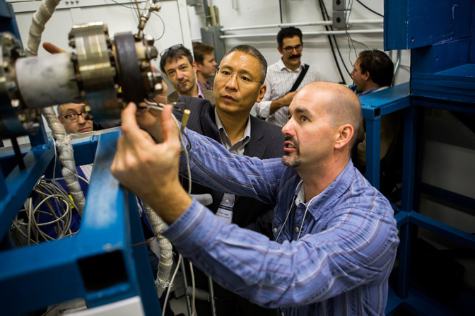 Alex Flick explains the Ion Accelerator Corrosion Chamber