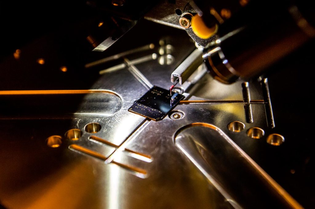 Close up of heat conducting chip research in a lab