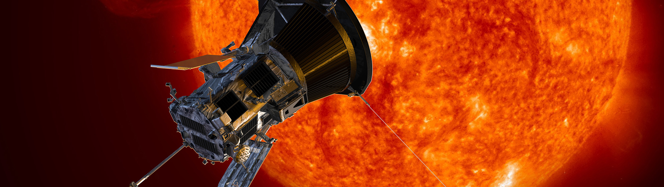 Digital illustration of the Parker Solar Probe approaching the Sun