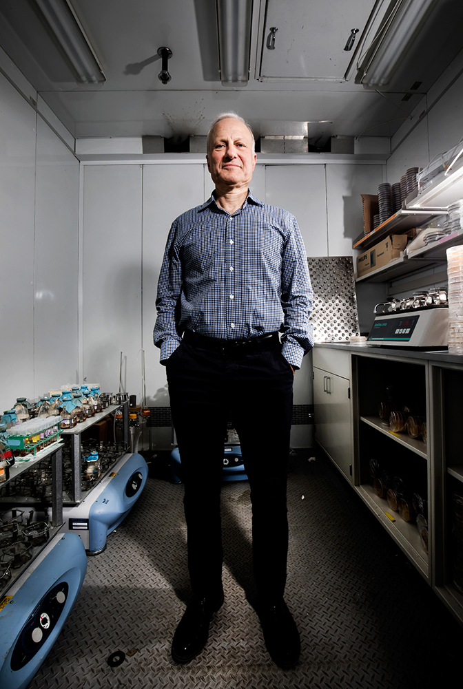 A full shot of David Sherman standing in the lab