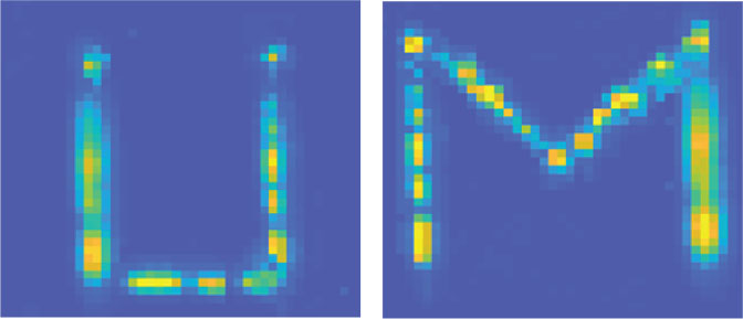 UM letters written with UV light.