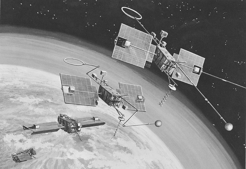 An artist’s concept of the Orbiting Geophysical Observatory 6 mission (OGO-VI) which houses the Quadrupole Mass Analyzer.