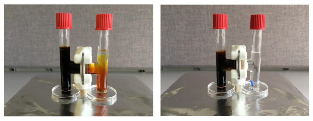 the experiment set up right to left