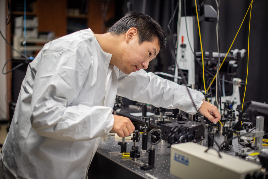 Zidong Li working in the lab