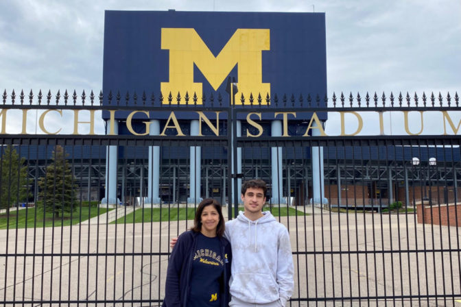 Shirin Mangold and her son, who will be attending Michigan this fall.
