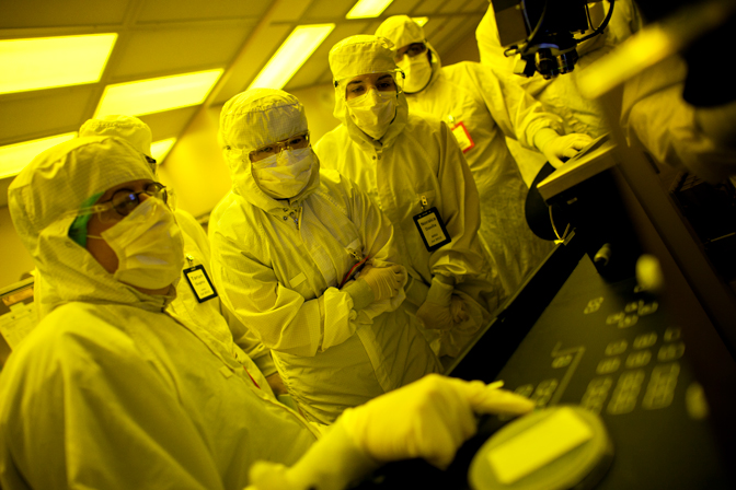 Researchers at work in the Lurie Nanofabrication Lab