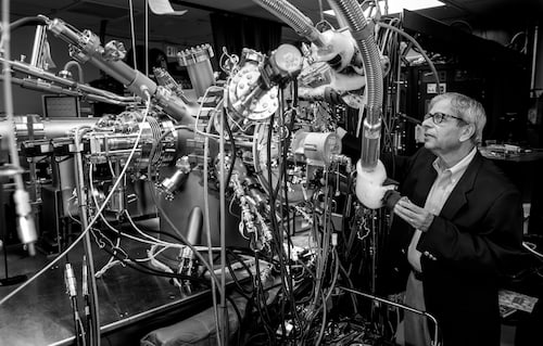 Pallab Bhattacharya in the lab.