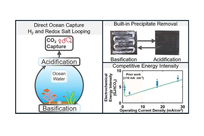 A self-cleaning device for oceanic carbon capture